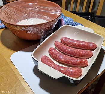 Würstchen in der Auflaufform