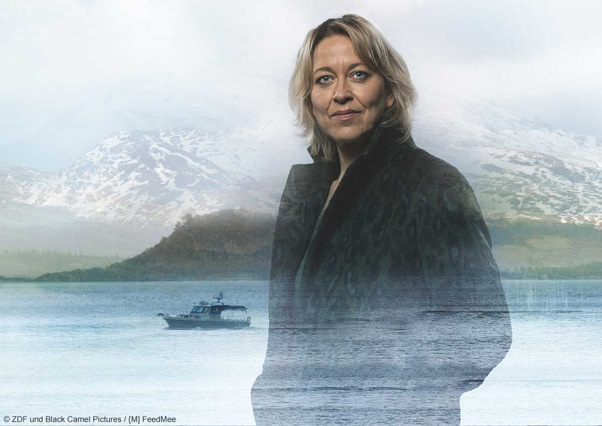 Nicola Walker als Annika Strandhed vor schottischer See-Kulisse Nicola Walker als Annika Strandhed vor schottischer See-Kulisse