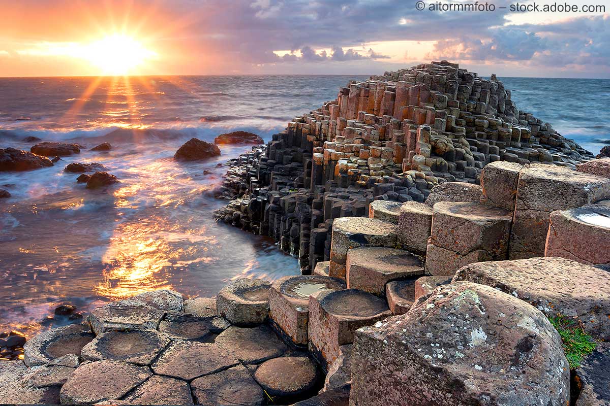 Sonnenuntergang am Giant's Causeway Sonnenuntergang am Giant's Causeway